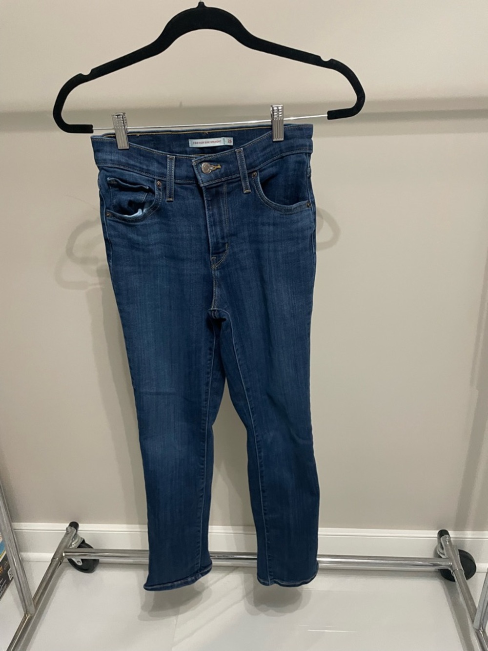 Levi's Straight Leg Dark Blue Stretch Jeans